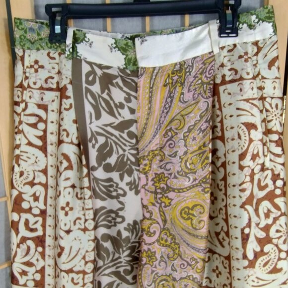 Zara Floral Boho Wide Leg Pants Size L - Picture 2 of 10